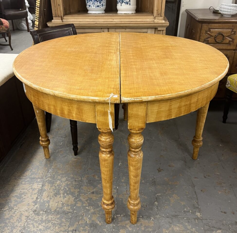 Pair of Painted Demilune Table