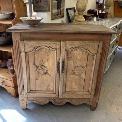 Small Oak Server with Carved Doors