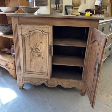 Small Oak Server with Carved Doors