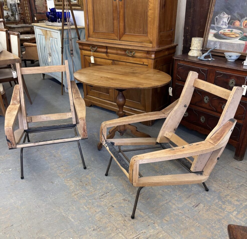 Pair Mid Century Chair Frames
