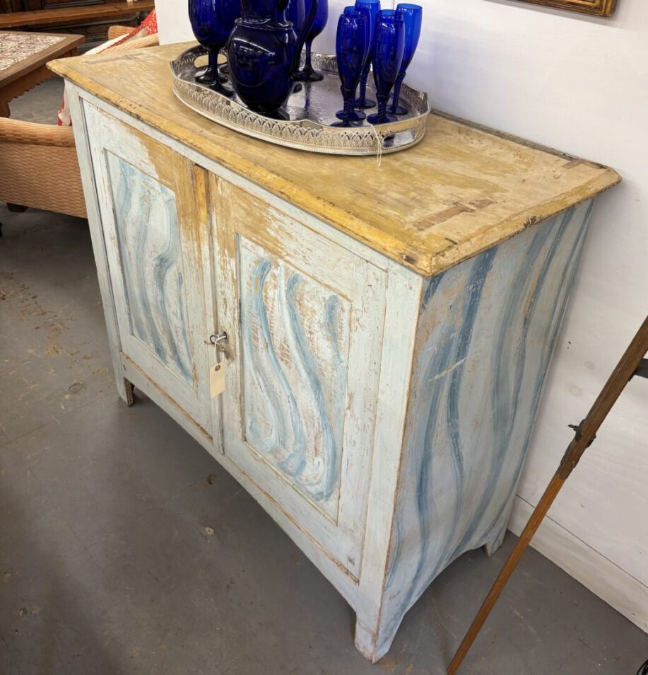 Swedish Blue Painted Cupboard