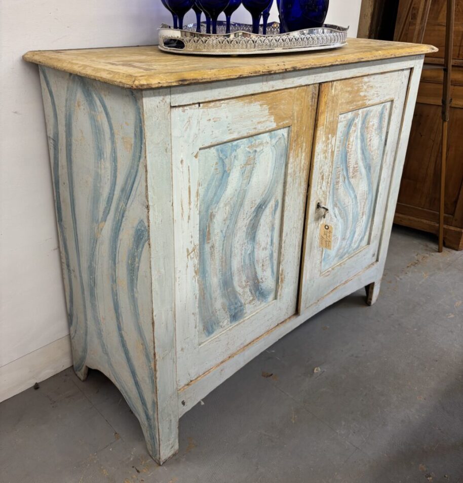 Swedish Blue Painted Cupboard