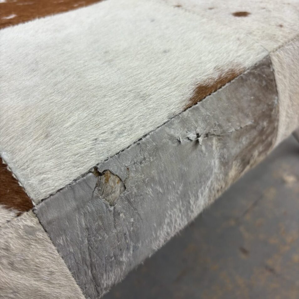 Chrome and Cowhide Bench