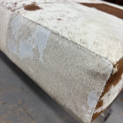 Chrome and Cowhide Bench