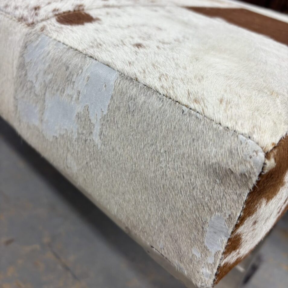 Chrome and Cowhide Bench