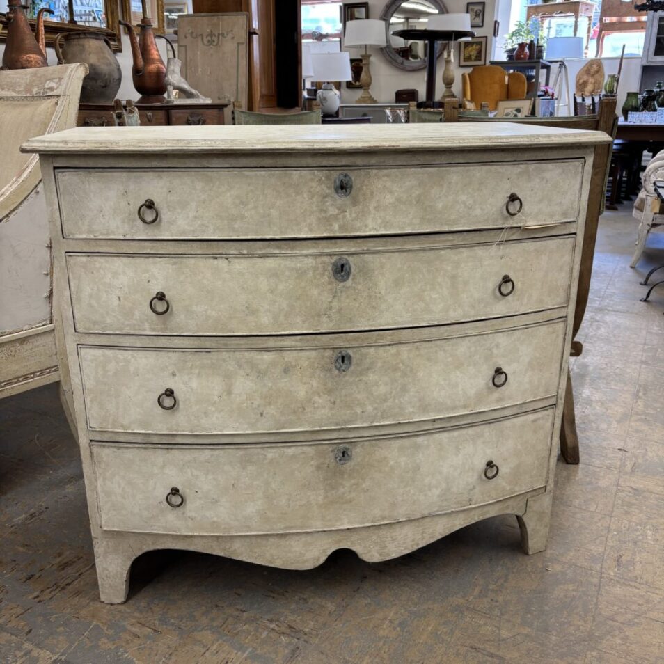 Cream Painted Bow Front Chest