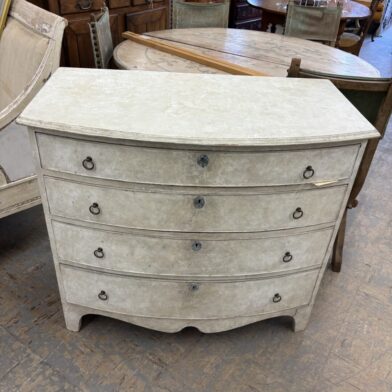 Cream Painted Bow Front Chest
