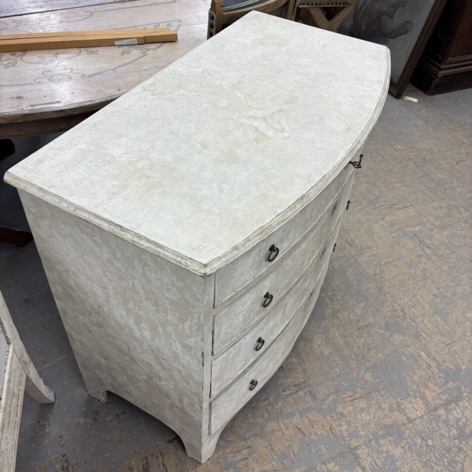 Cream Painted Bow Front Chest