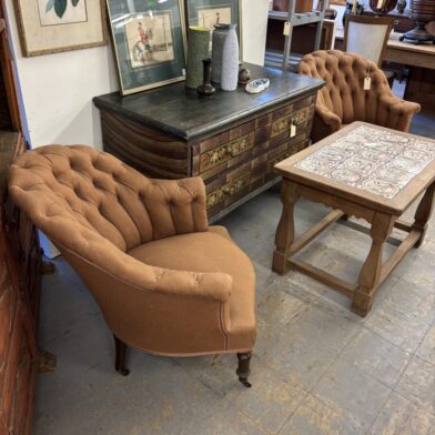 Tufted French Armchairs