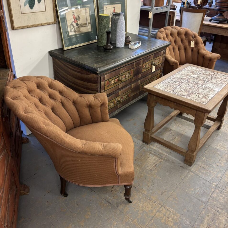 Tufted French Armchairs