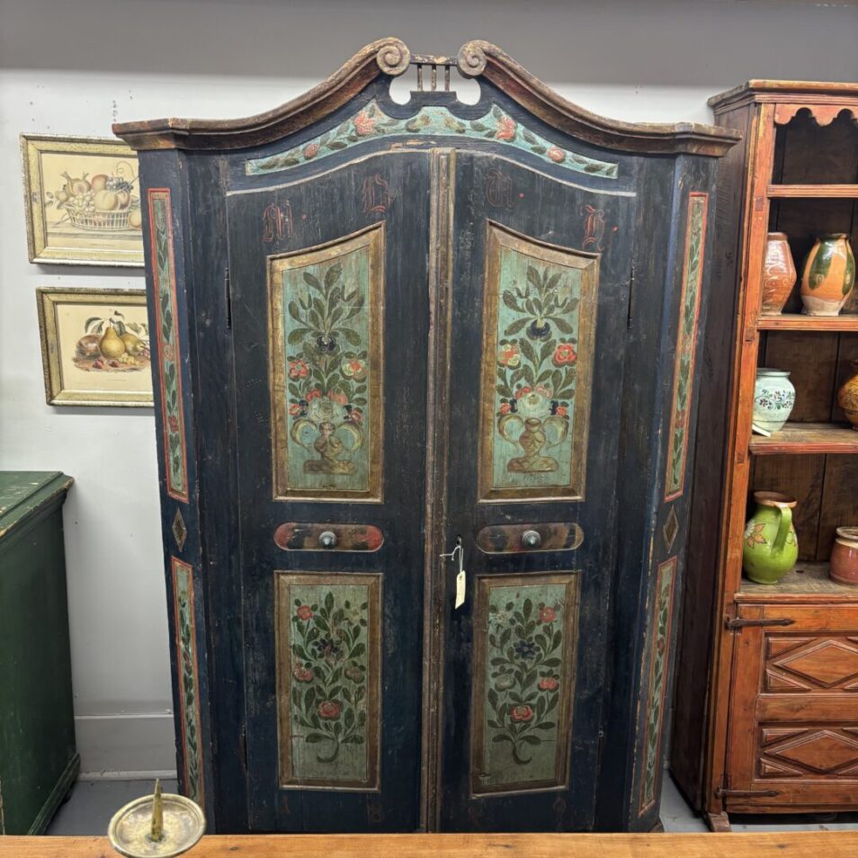 Floral Paint Decorated Armoire