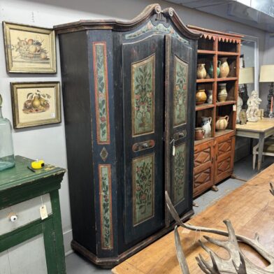 Floral Paint Decorated Armoire