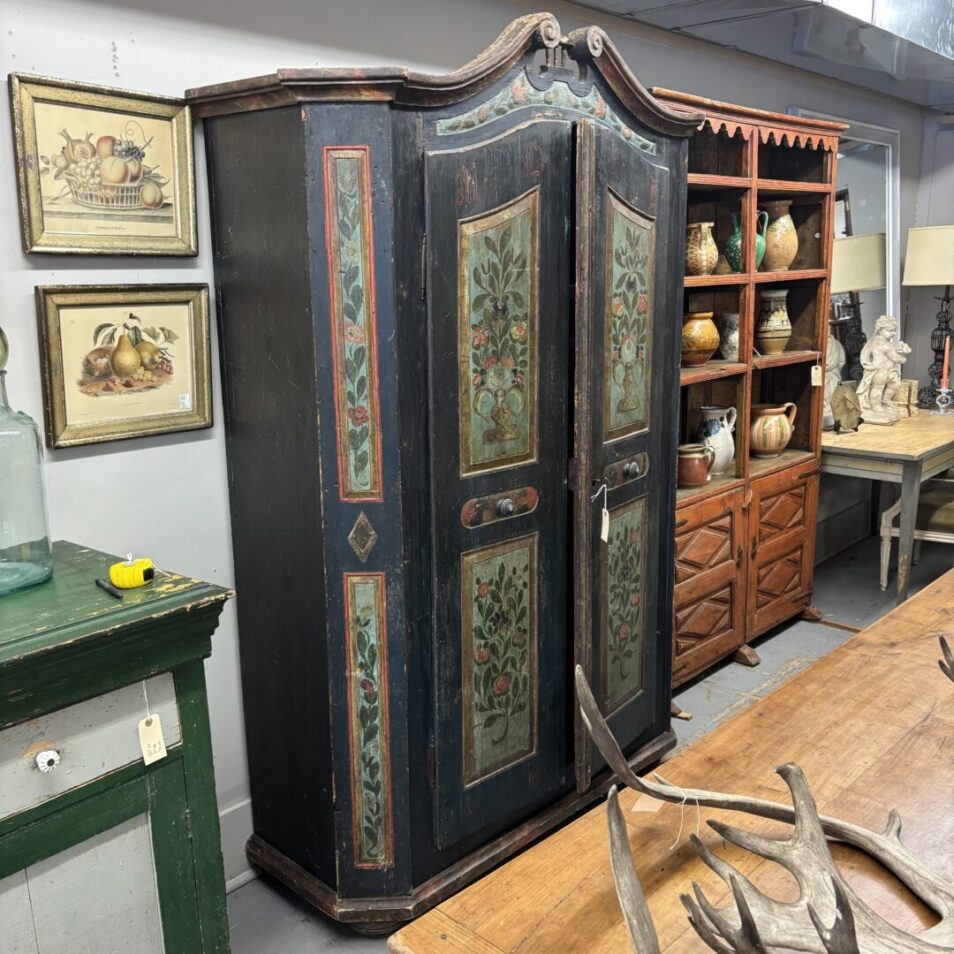 Floral Paint Decorated Armoire