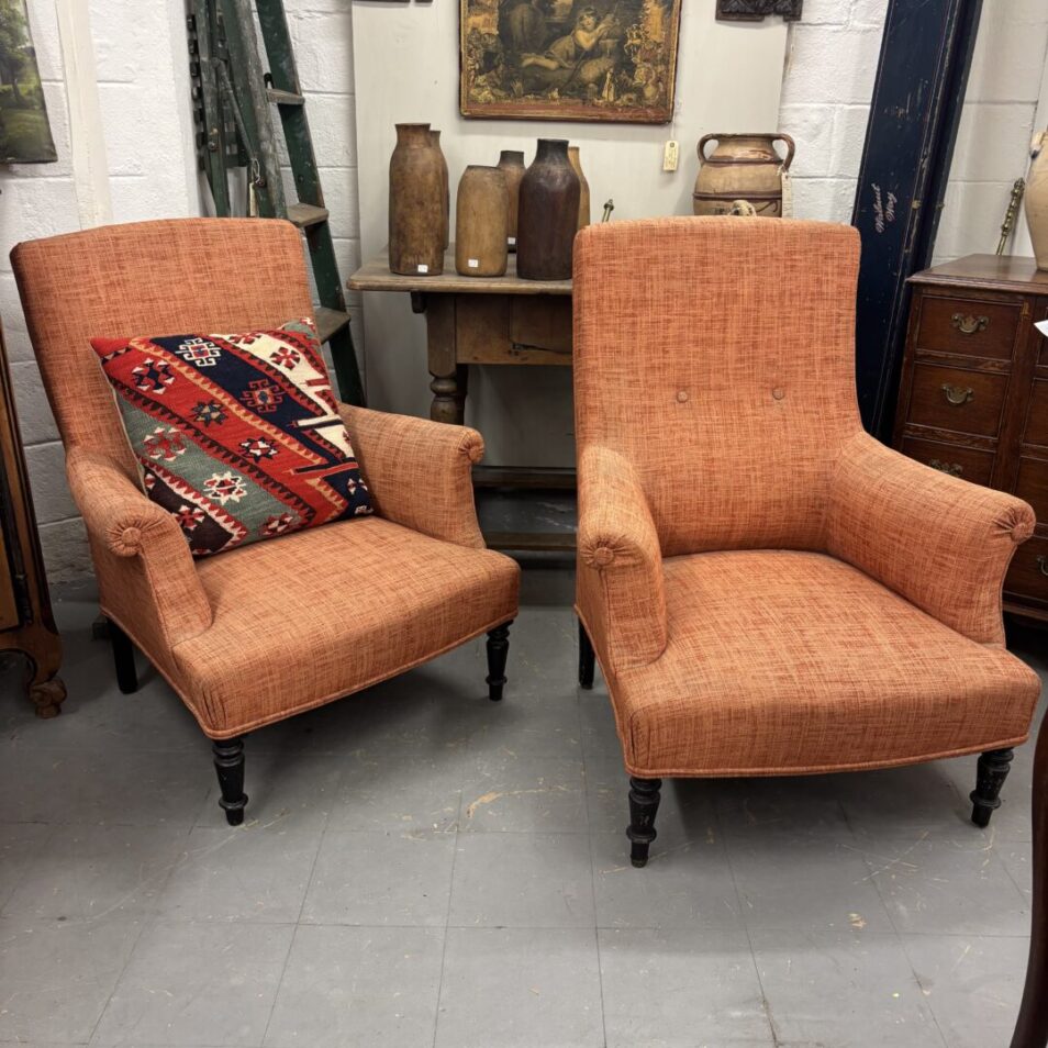 Near Pair French Armchairs