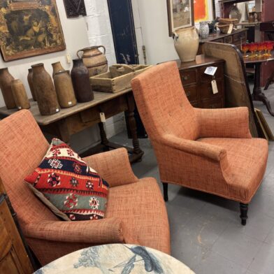 Near Pair French Armchairs