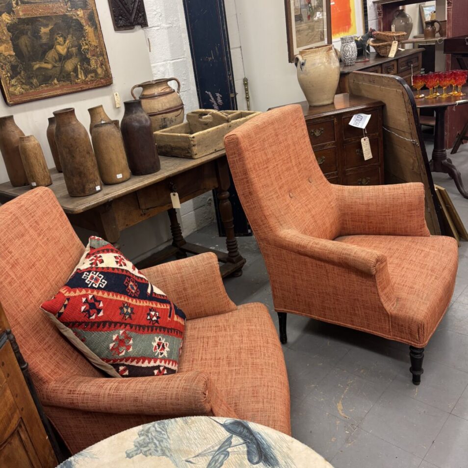 Near Pair French Armchairs